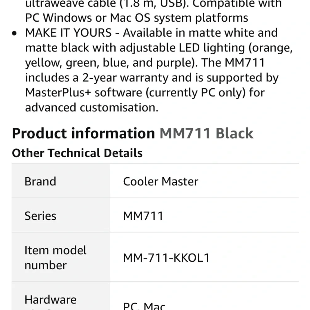 MM711 Black and Purple Gaming Mouse Honeycomb Design